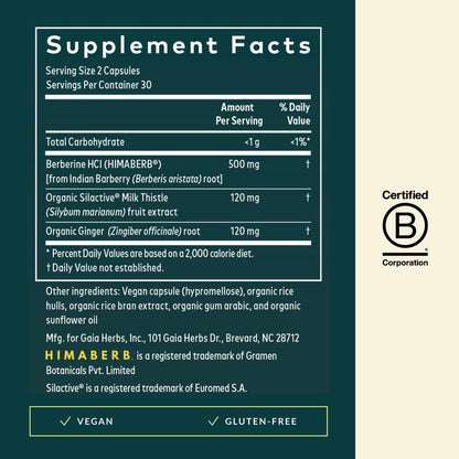 Berberine & Milk Thistle - 1200mg Softgels